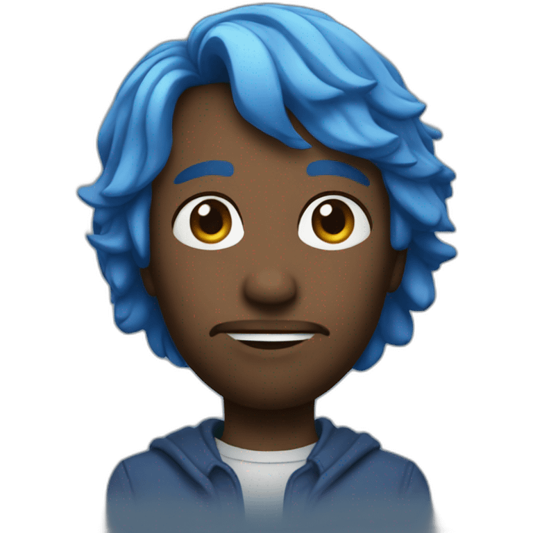 Hard blue romantic emoji