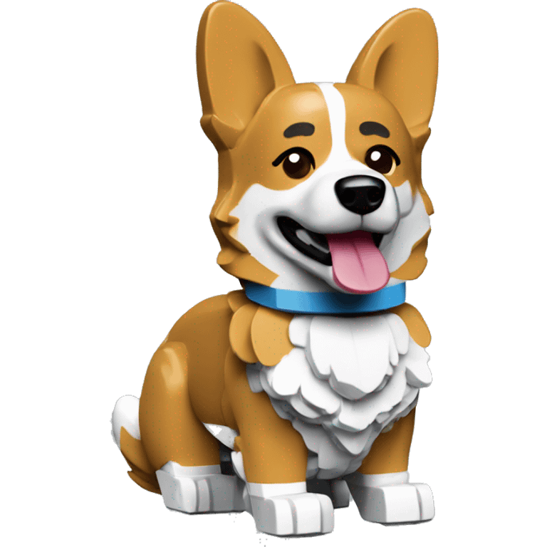 Lego minifigure corgi emoji