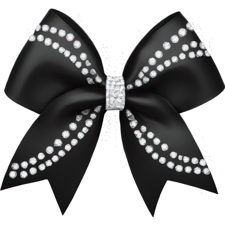 A black cheer bow with diamonds on ut emoji