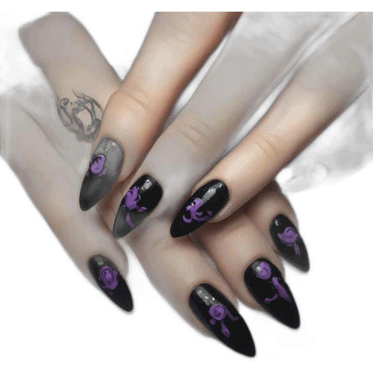 Goth nail art emoji