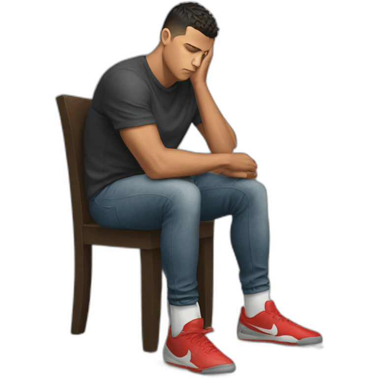 Ronaldo sitting depressed realistic emoji