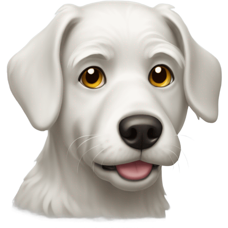 Old blind white dog emoji