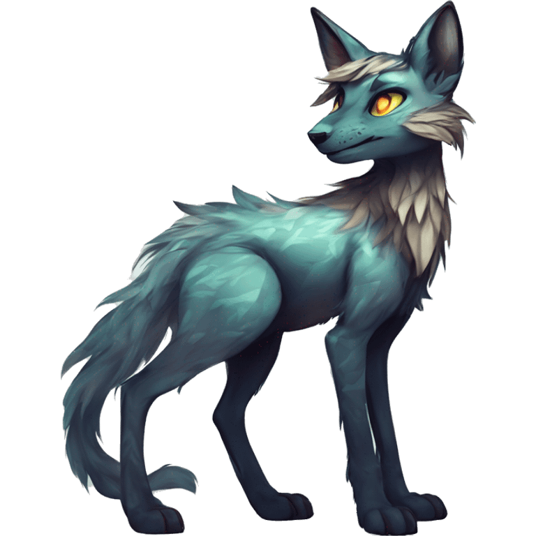 Cool cute Kawaii edgy fantasy shiny animal  fursona Fionbri vernid by griffsnuff & LiLaiRa & Falvie full body emoji