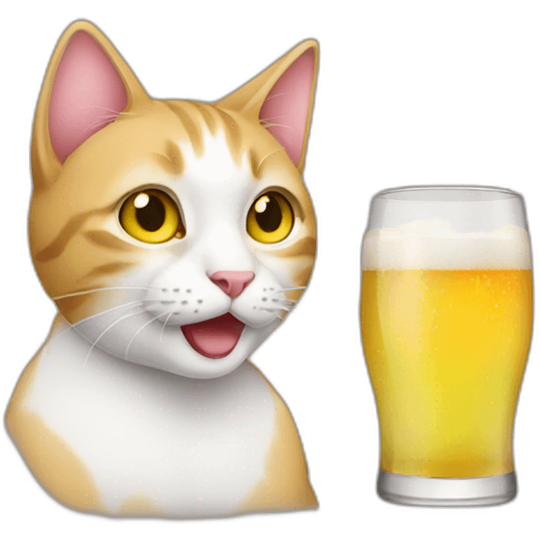 Cat Apple emoji drinking alcohol emoji