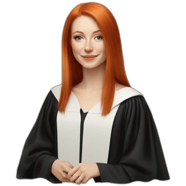 redhead white woman medium long straight hair, celebrating graduation with tarot cards emoji