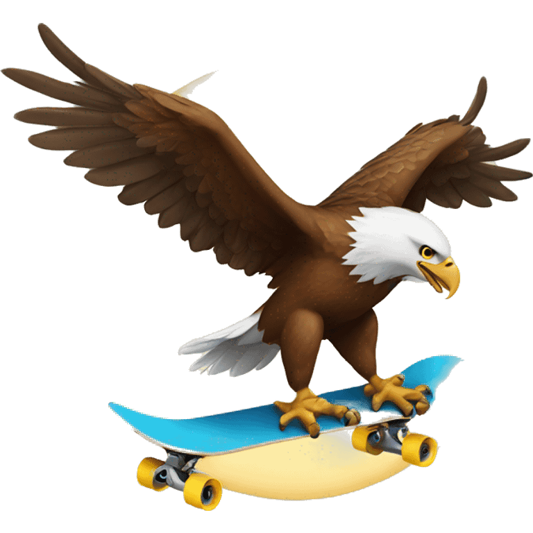 An eagle riding a skateboard emoji