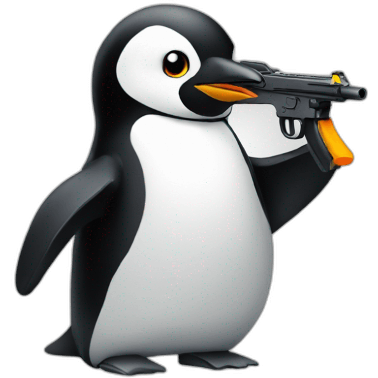 linux penguin shooting emoji