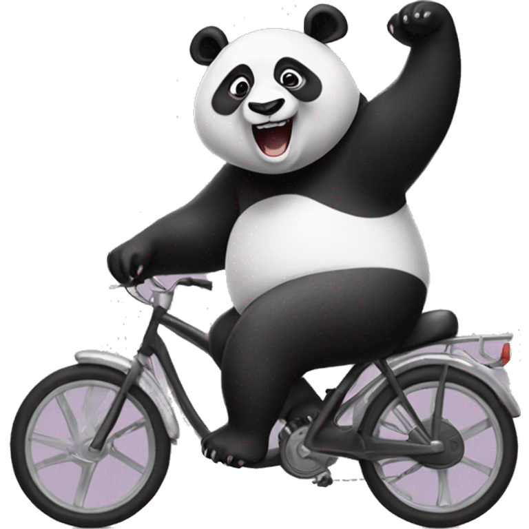 Panda dancing on a cycle emoji