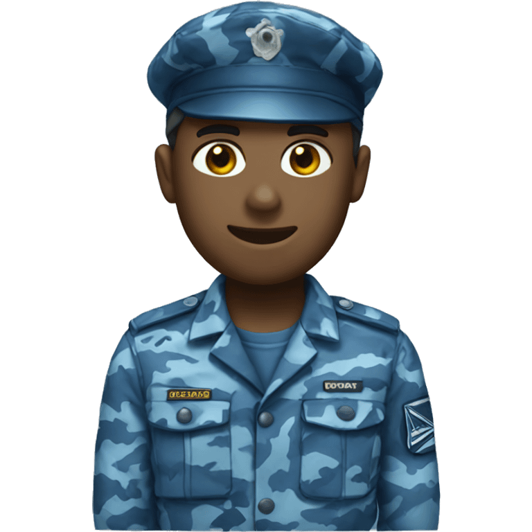 Blue camouflage uniform emoji