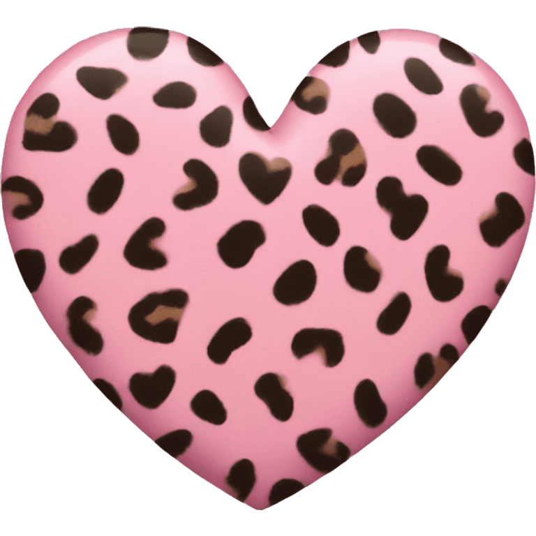 Pink cheetah print heart  emoji