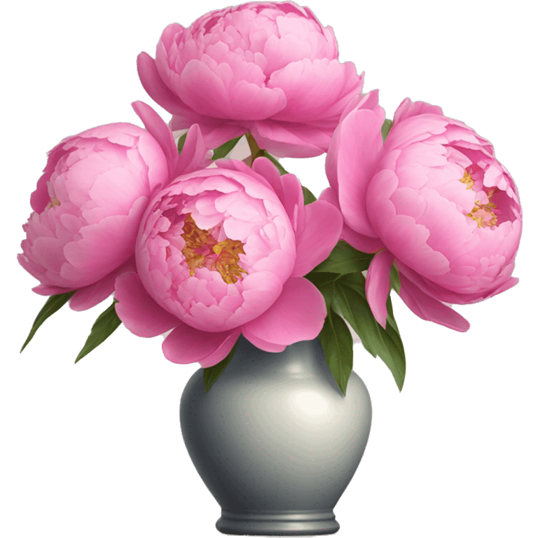 Pink peonies in vase emoji