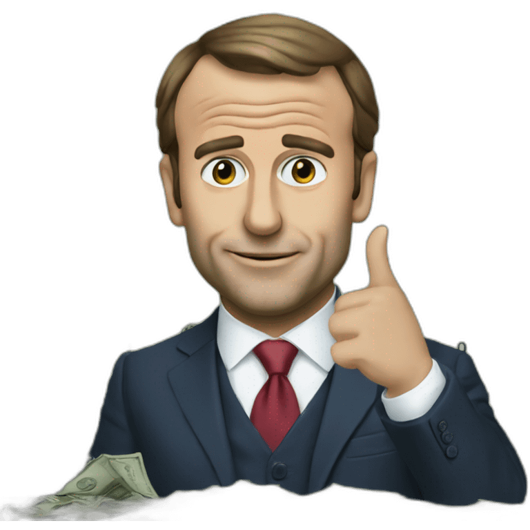 greedy macron money emoji