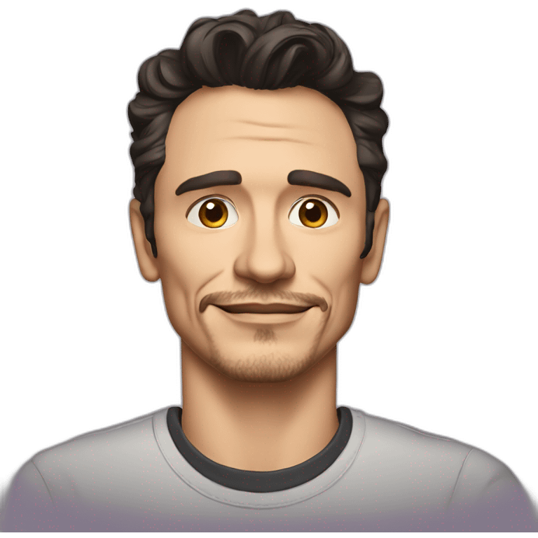 james franco cartoon wearing shirt emoji