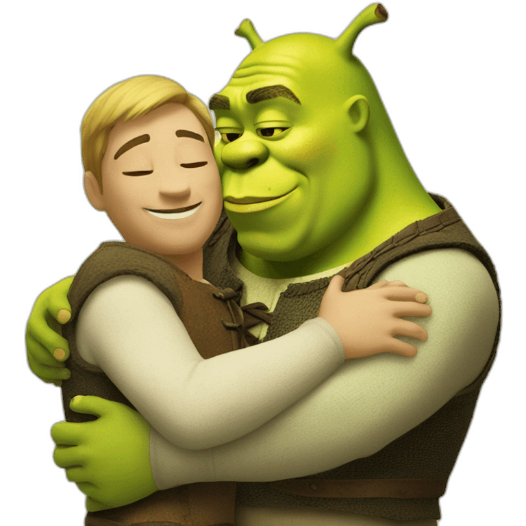 shrek hugging a lemon emoji