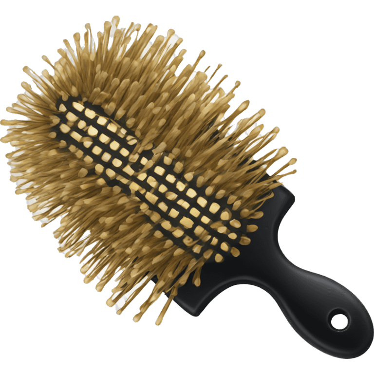  golden vintage hair brush emoji