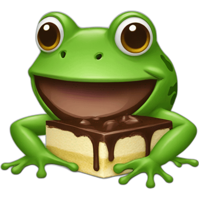 Frog eat chocolate passion emoji