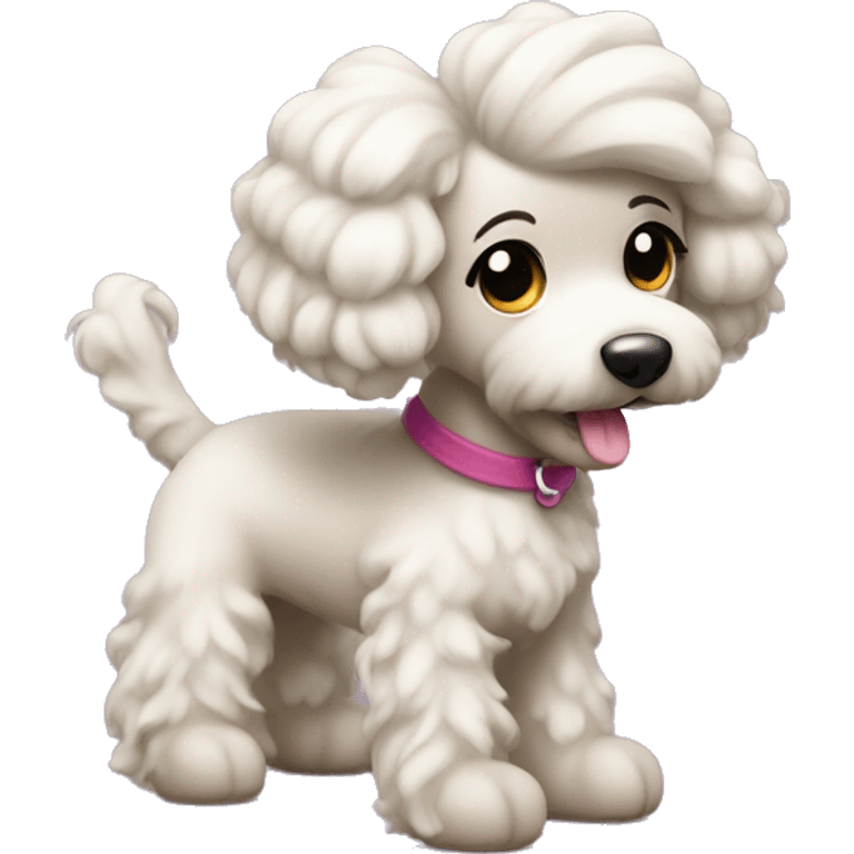 Caniche toy little doggy with a ponytail  emoji