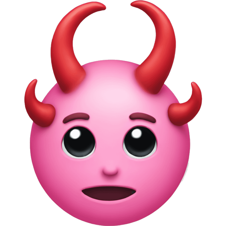 Blushing pink emoji with devil horns emoji