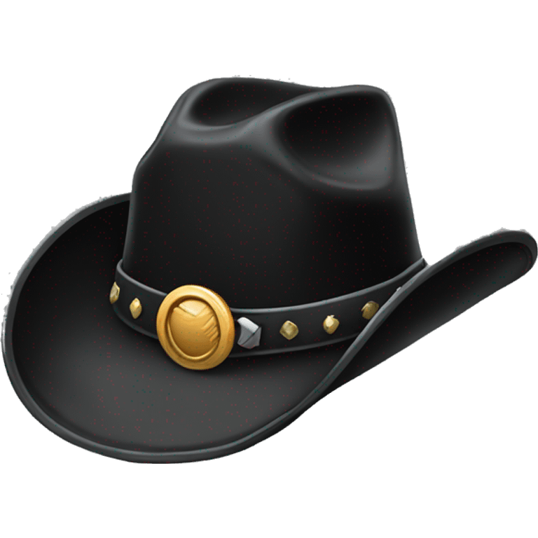 Black cowboy hat with details  emoji