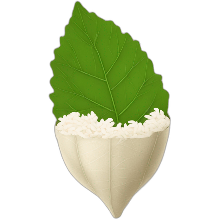 Rolled grape leaf with rice inside emoji