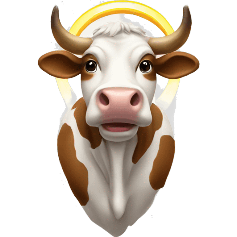 A cow with a halo emoji