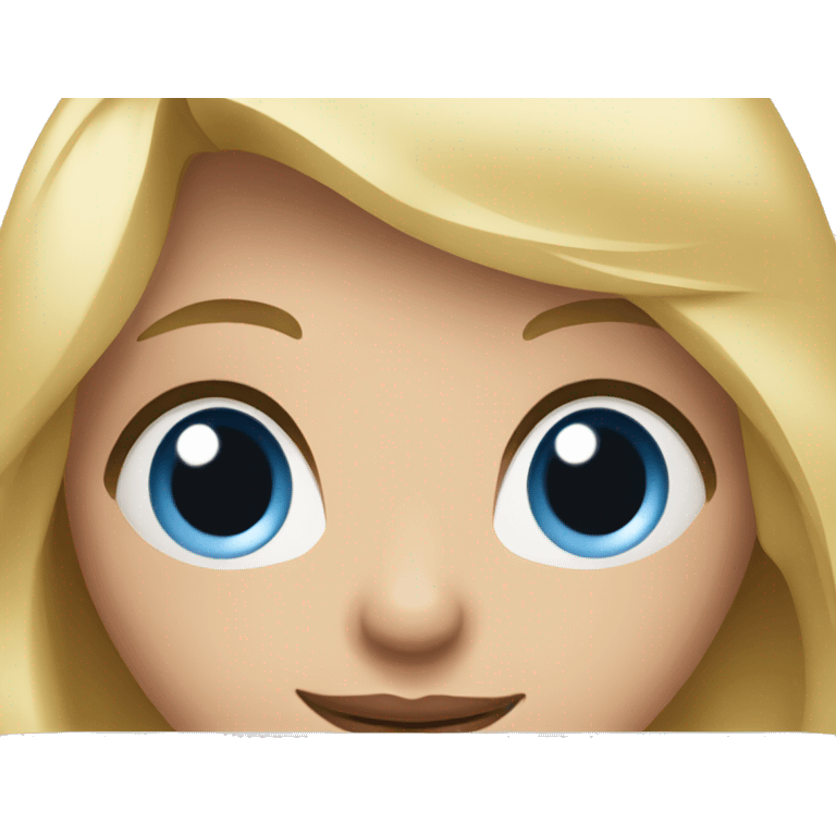 Blond hair blue eyes girl with laptop  emoji