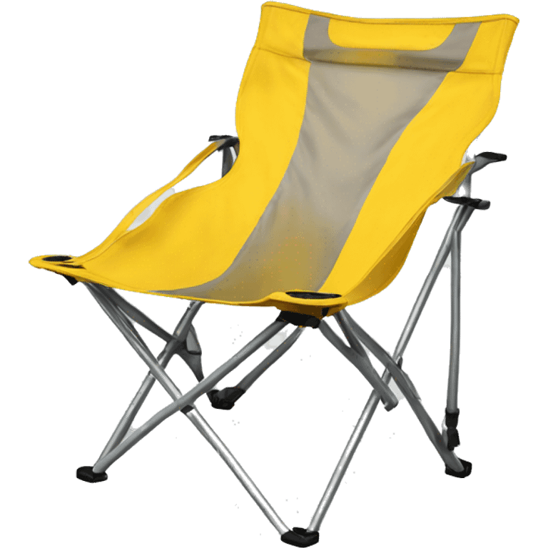 Realistic yellow camping folding chair isolated.  emoji