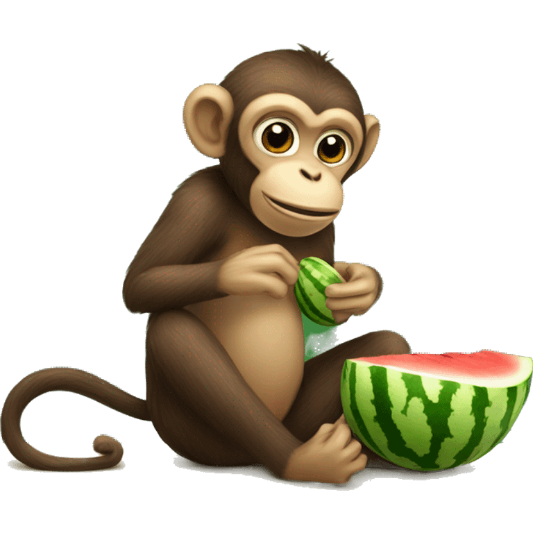 A MONKEY EATING WATERMELON emoji