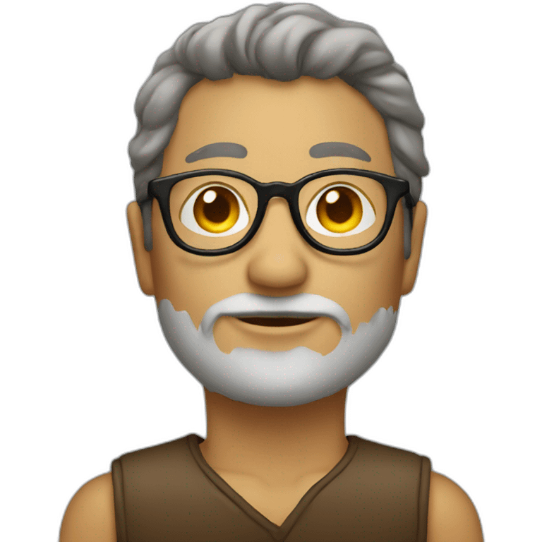 person with human body and eagle's head with glasses emoji