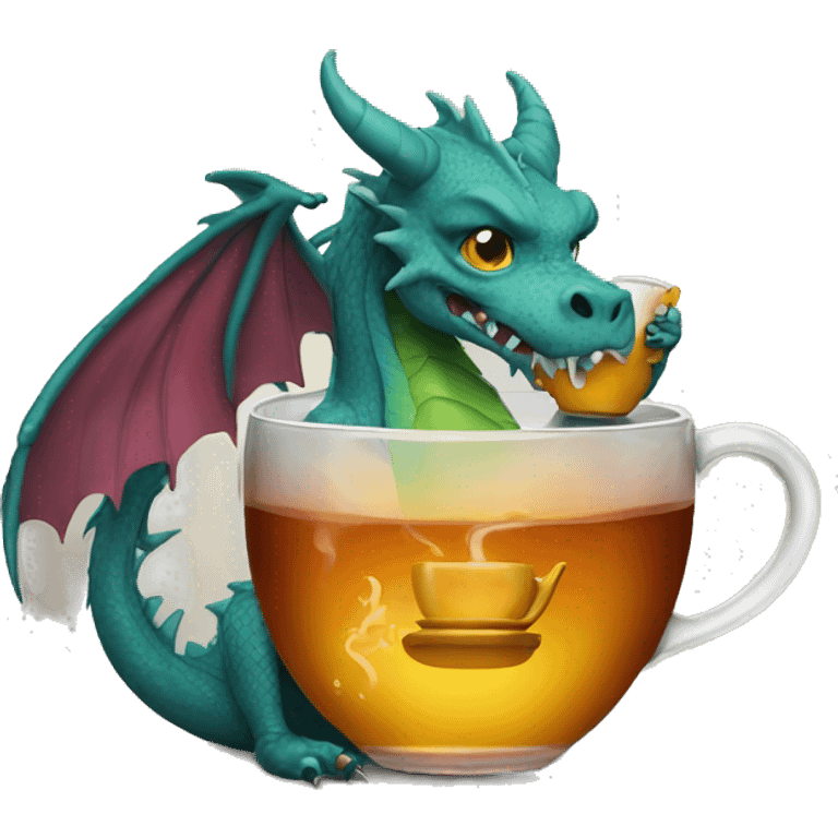 Dragon sipping tea emoji