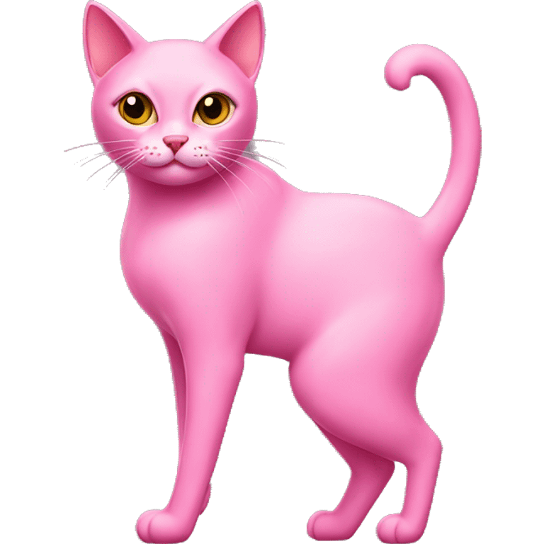 Pink cat with high heels on emoji