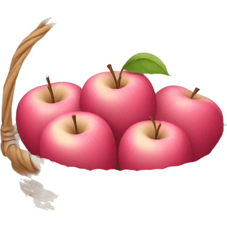 Pink apple basket  emoji