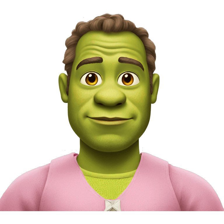 Shrek wearing a pink outfit  emoji