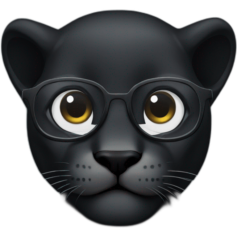 Black panther with glasses emoji