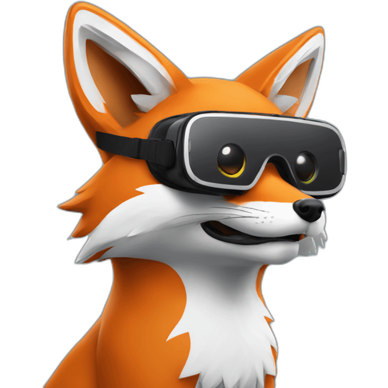 Fox looking with a VR setup emoji