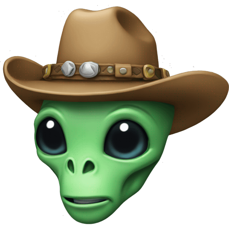 Alien wearing a cowboy hat emoji