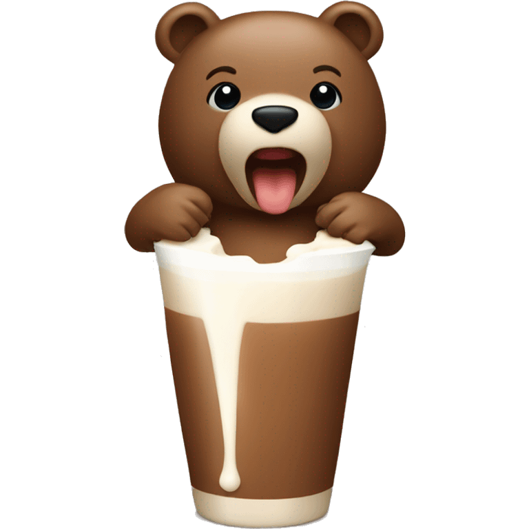 Mocha bear kissing milk emoji