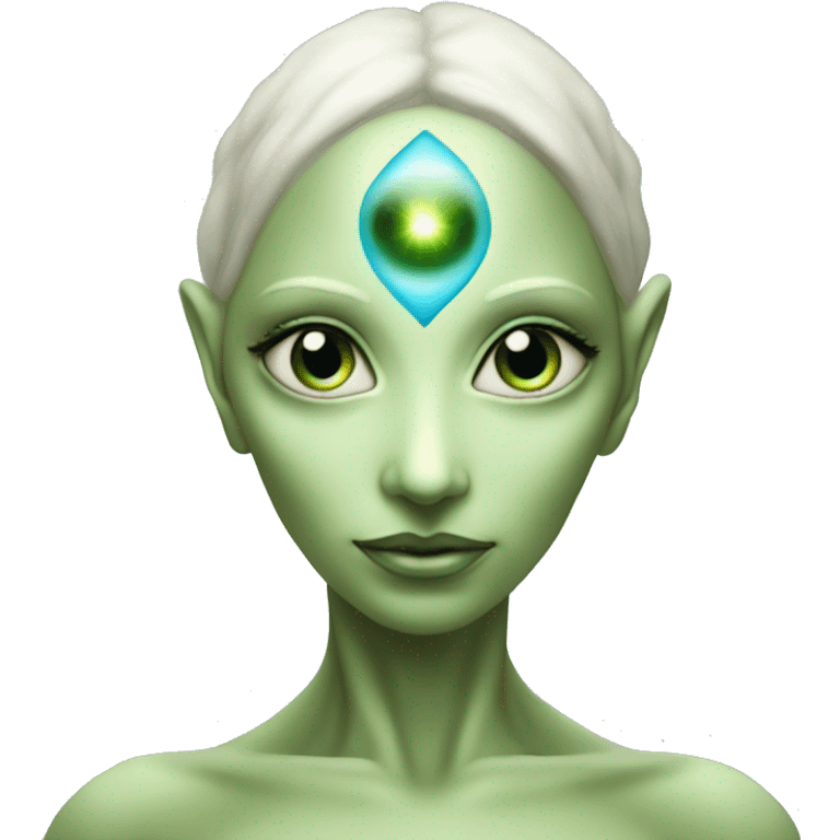 Pleiadian alien woman female third eye emoji