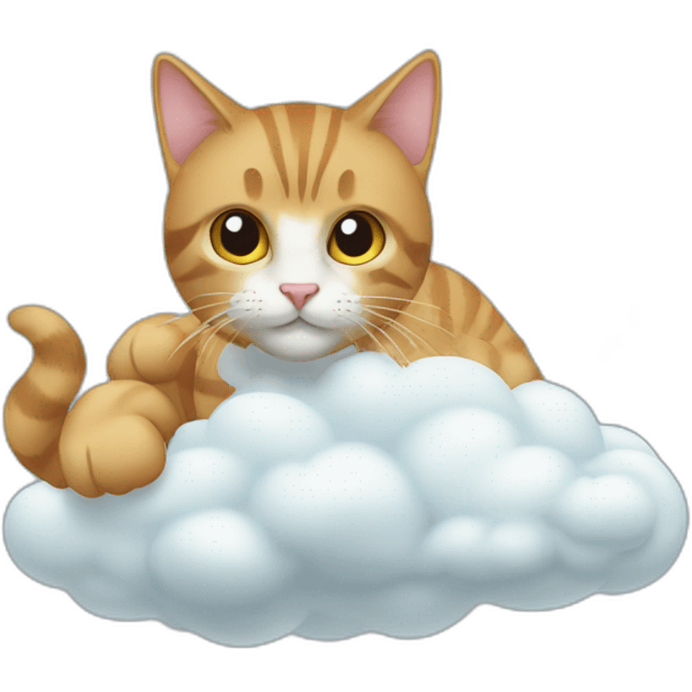 a cat оп a cloud emoji