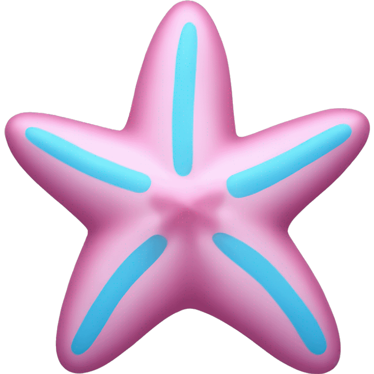 Pink starfish with blue stripes emoji