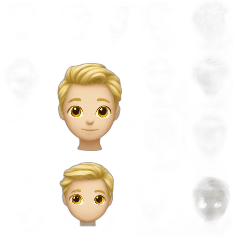 stylist shavade hair, misterious, blond boy emoji