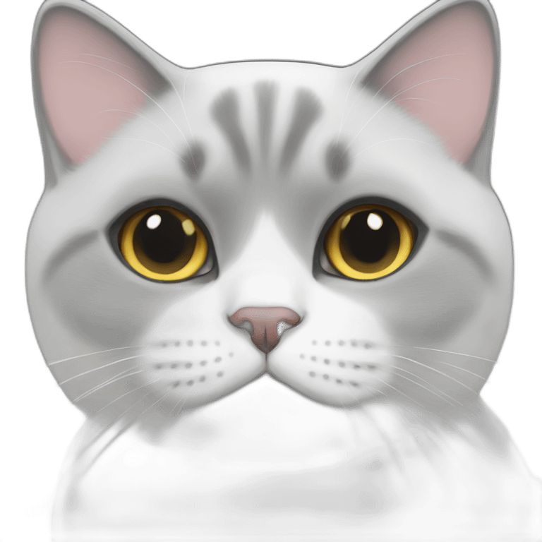 black and white british shorthair cat emoji