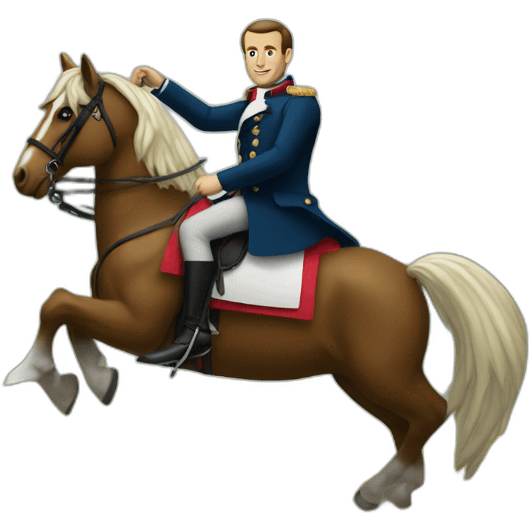 Macron sur un cheval emoji