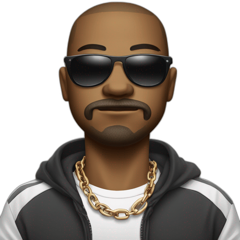 soccer ball wearing chain around neck area with shades on eye area and overall looking like gangster emoji