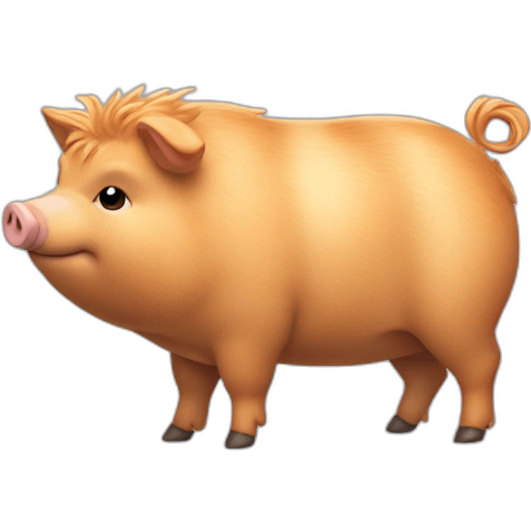 Fatty ginger kunekune pig emoji