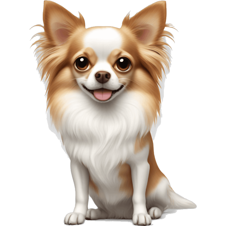 white red longhaired chihuahua emoji