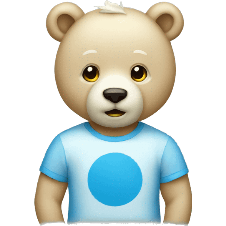 White bear in blue t-shirt emoji