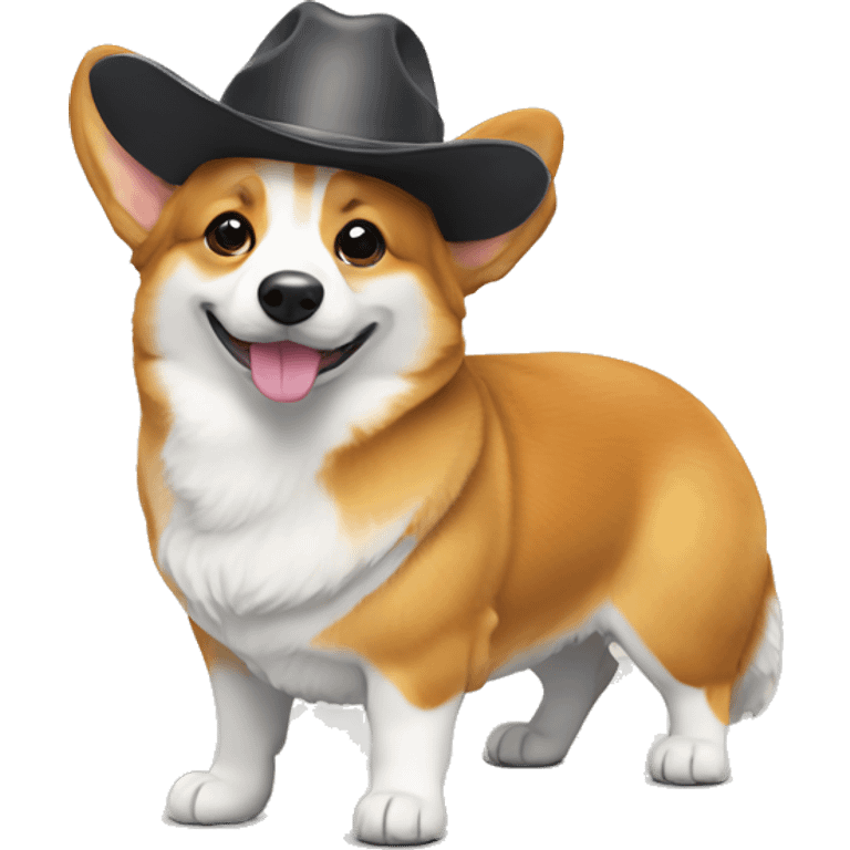 corgi avec un chapeau emoji