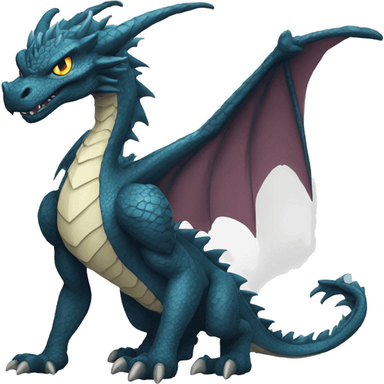 Cool and edgy dragon-Fakémon full body emoji