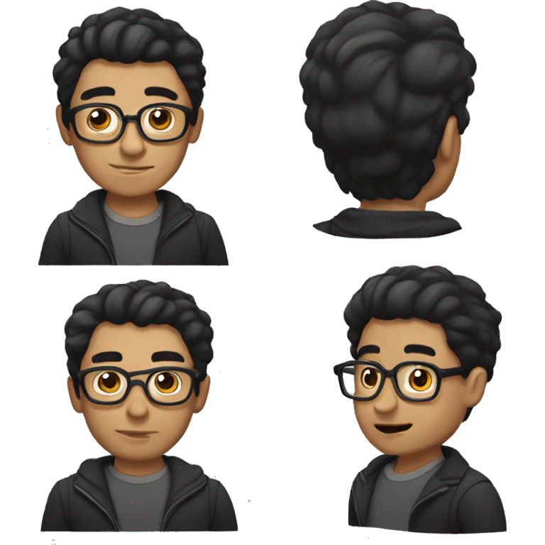 Generate an emoji, for a man with glasses, short black hair  emoji